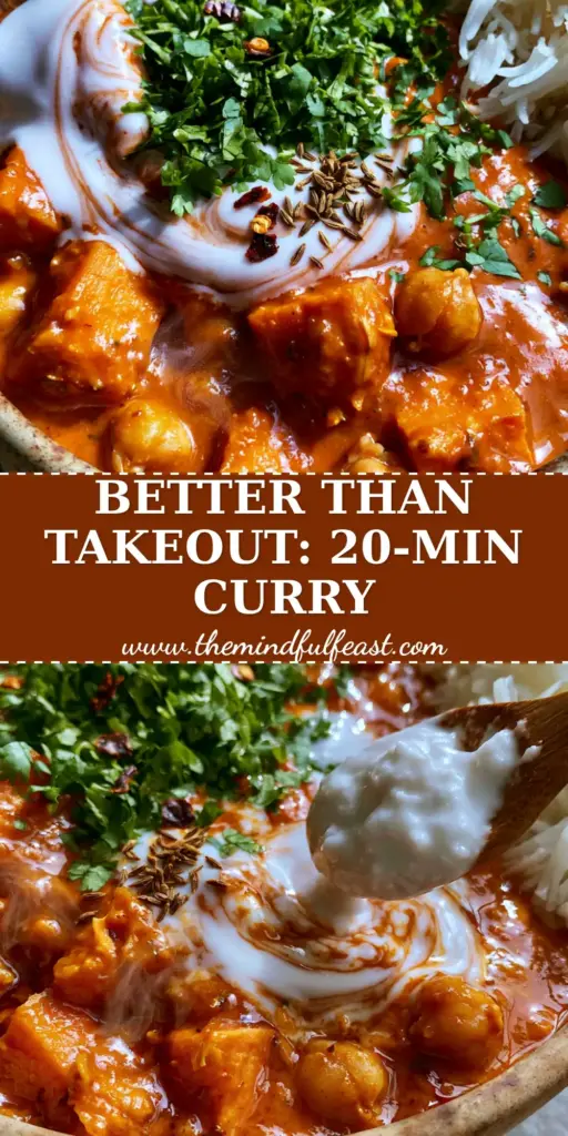 Indian Curries: The Ultimate Creamy Sweet Potato and Chickpea Recipe 4 A vibrant orange Indian curry with sweet potatoes and chickpeas in a ceramic bowl with a coconut cream swirl. (Indian curries)