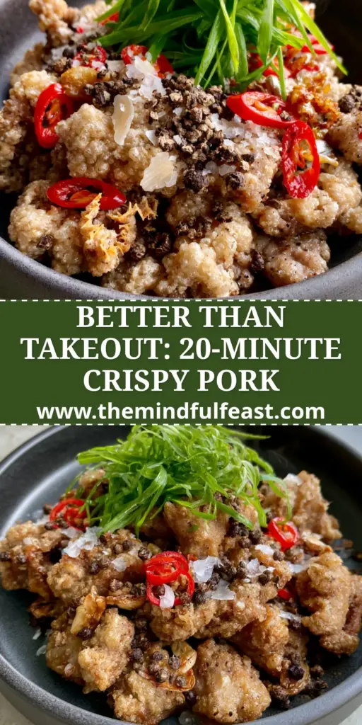 Salt and Pepper Pork: The Ultimate Ultra-Crispy Garlic and Chili Guide 3 A top-down view of extra crispy salt and pepper pork bites with red chilies and green scallions in a black bowl.