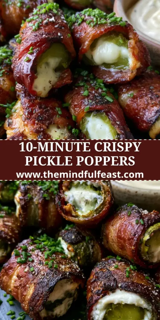 Pickle Poppers with Crispy Applewood Smoked Bacon and Creamy Ranch 4 A heap of air-fried bacon wrapped pickle poppers on a slate platter with ranch dip. (pickle poppers)