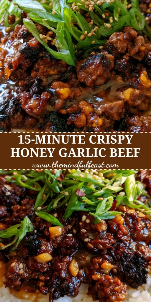 Honey Garlic Ground Beef Bowl with Crispy Caramelized Edges 4 A gourmet Honey Garlic Ground Beef Bowl with crispy charred beef and amber glaze over jasmine rice in a charcoal bowl.
