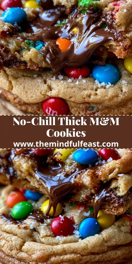 M&M cookies: The Ultimate Bakery-Style Ultra-Thick Recipe 4 A stack of two ultra-thick bakery-style M&M cookies on wrinkled brown parchment paper with melted chocolate pools and flaky sea salt.