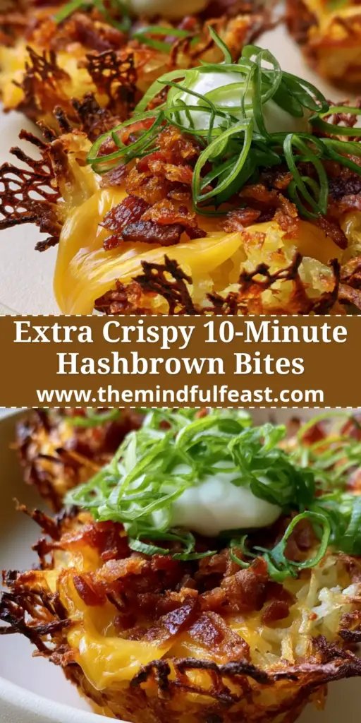 Loaded Hashbrown Bites: The Ultimate Extra-Crispy Potato Appetizer 4 A top-down view of extra crispy loaded hashbrown bites on a matte plate with bacon and sour cream. (loaded hashbrown bites)