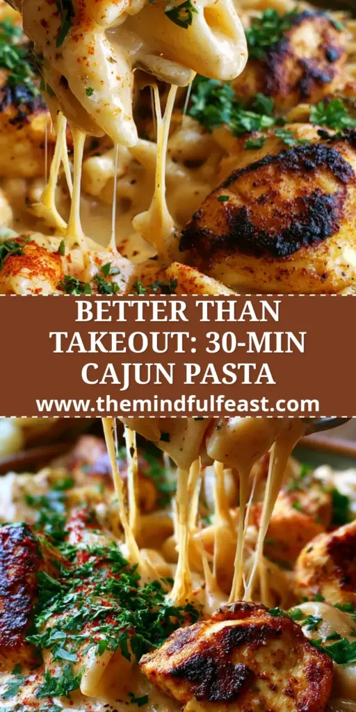 Creamy Pepper Jack Cajun Chicken Pasta with Toasted Garlic Sourdough 4 A rustic bowl of Creamy Pepper Jack Cajun Chicken Pasta with cheese pulls and charred chicken chunks.