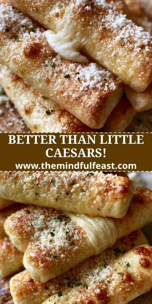 Little Caesars Style Crazy Bread Recipe: The Ultimate Cheesy Garlic Breadsticks 4 A stack of glistening Little Caesars style breadsticks on rustic parchment paper with visible garlic bits and parmesan dusting.