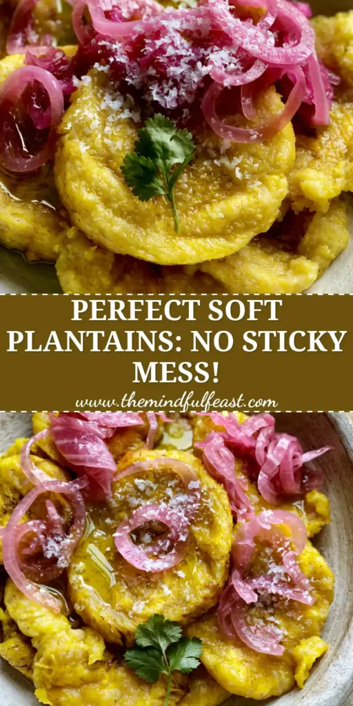 Boiled Green Plantains with Pickled Red Onions and Sea Salt 4 A rustic bowl of Boiled Green Plantains topped with pink pickled onions and sea salt flakes.