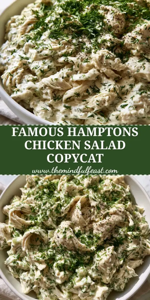 Round Swamp Farm Chicken Salad: The Ultimate Gourmet Hamptons Copycat 3 A premium Round Swamp Farm chicken salad served in a minimalist white bowl with heavy dill and cracked black pepper.
