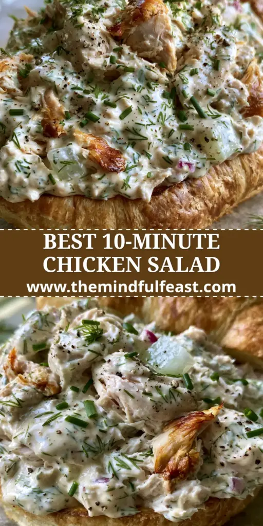 Chicken Salad Recipe: The Ultimate Creamy Rotisserie Croissant Sandwich 4 A close-up of a toasted croissant overflowing with creamy rotisserie chicken salad, showing fresh dill and cracked pepper. (chicken salad recipe)