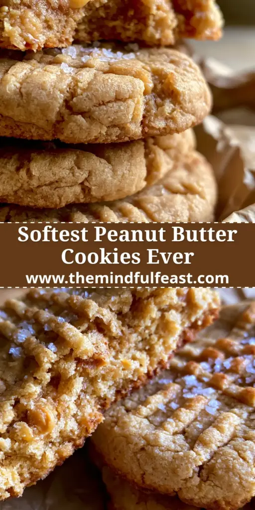 Peanut Butter Pudding Cookies: The Ultimate Soft & Thick Bakery Style Recipe 4 A stack of thick Peanut Butter Pudding Cookies on brown parchment paper with flaky sea salt and fork marks.