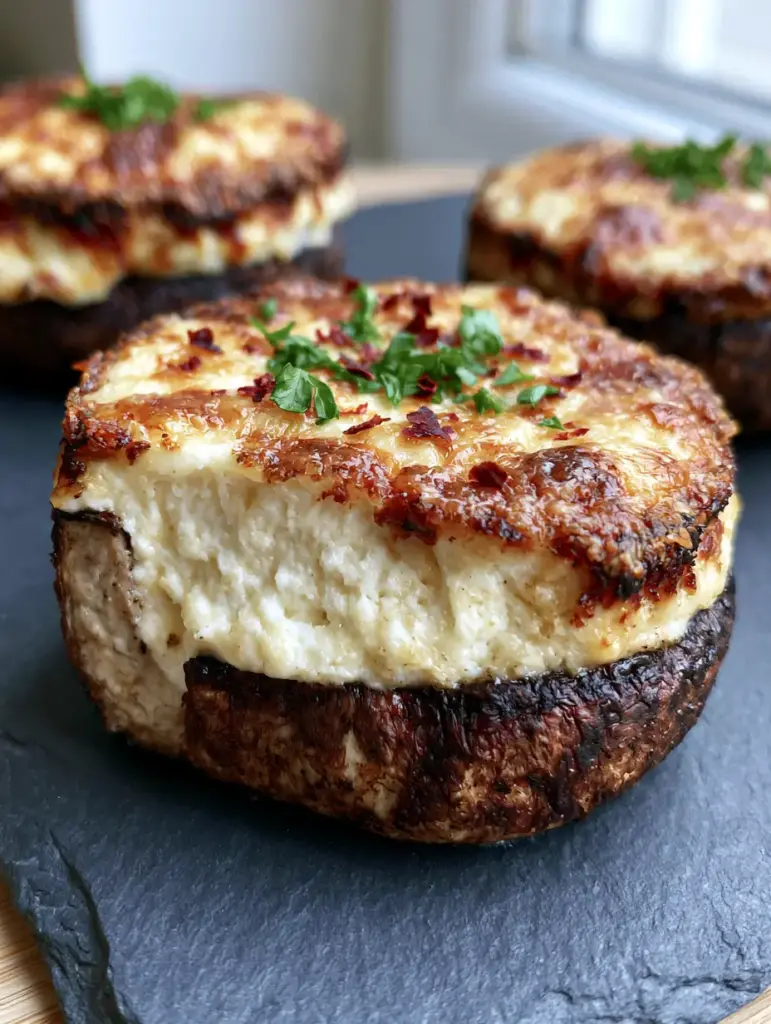 Stuffed Mushrooms Recipe: The Ultimate Cheesy Roasted Cremini Appetizer 2 Extreme macro of a roasted cremini mushroom revealing the meaty wall and velvety white cream cheese center. (stuffed mushrooms recipe)