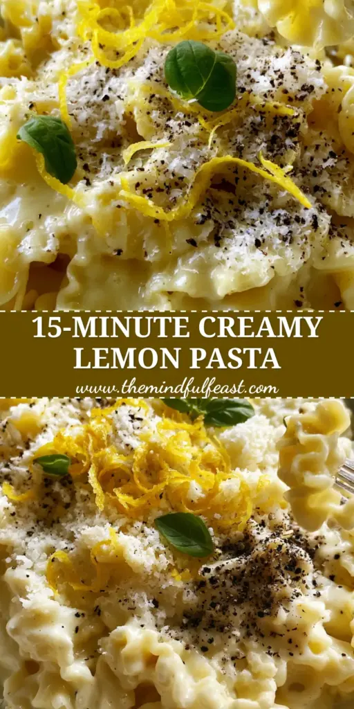 Mafaldine Pasta Limone with Glossy Cream Sauce and Fresh Basil 4 A close-up of Mafaldine Pasta Limone with glossy cream sauce, lemon zest curls, and fresh basil in a white bowl.