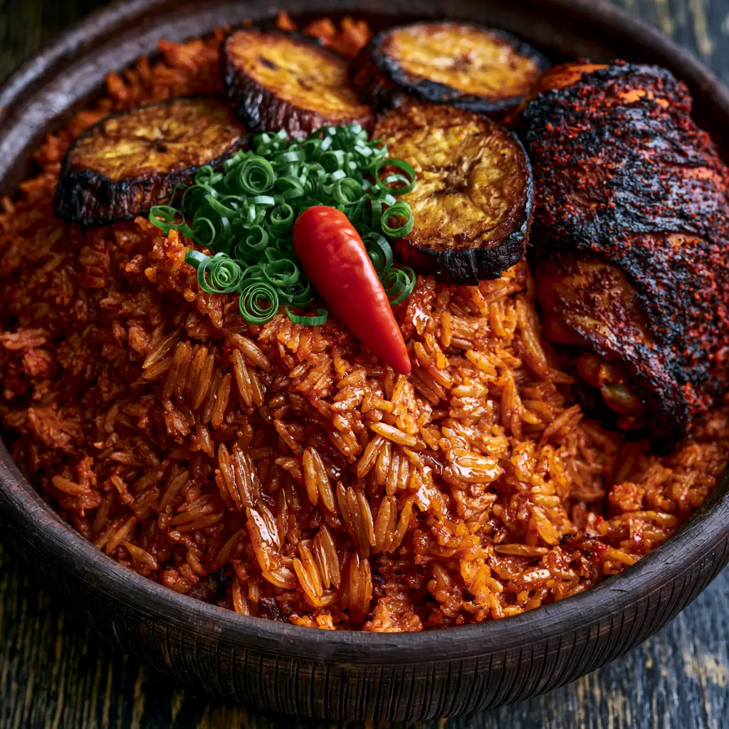 Ghanaian Jollof Rice: The Ultimate Guide to Perfectly Fluffy Grains and Smoky Flavor 2 Extreme close-up of Ghanaian jollof rice showing individual separated grains glistening with oil and spices.