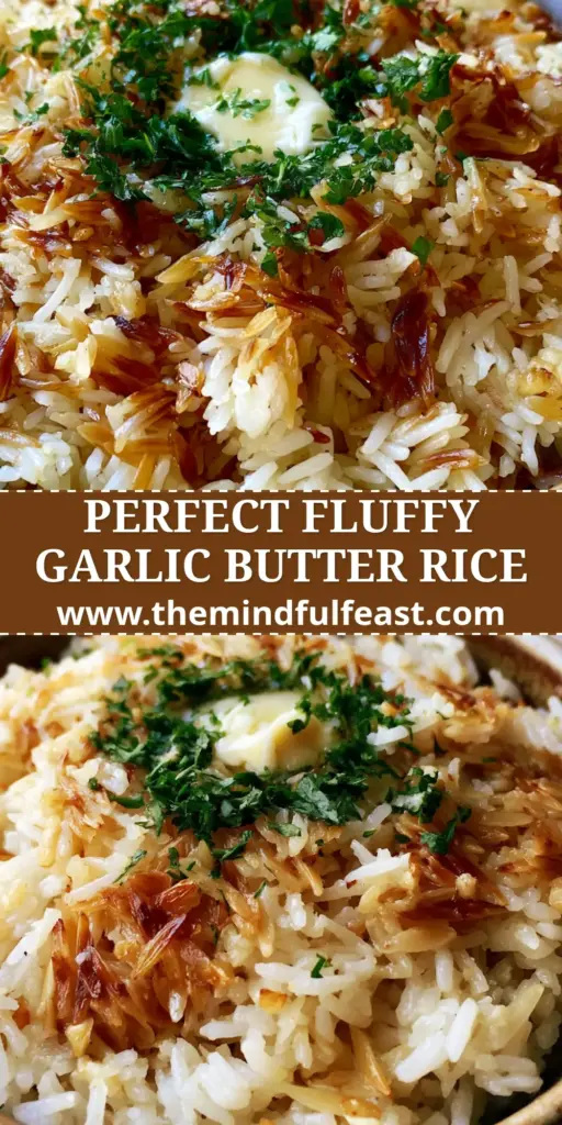 A top-down view of a rustic ceramic bowl containing a fluffy rice pilaf recipe with toasted orzo and melting butter. (rice pilaf recipe)