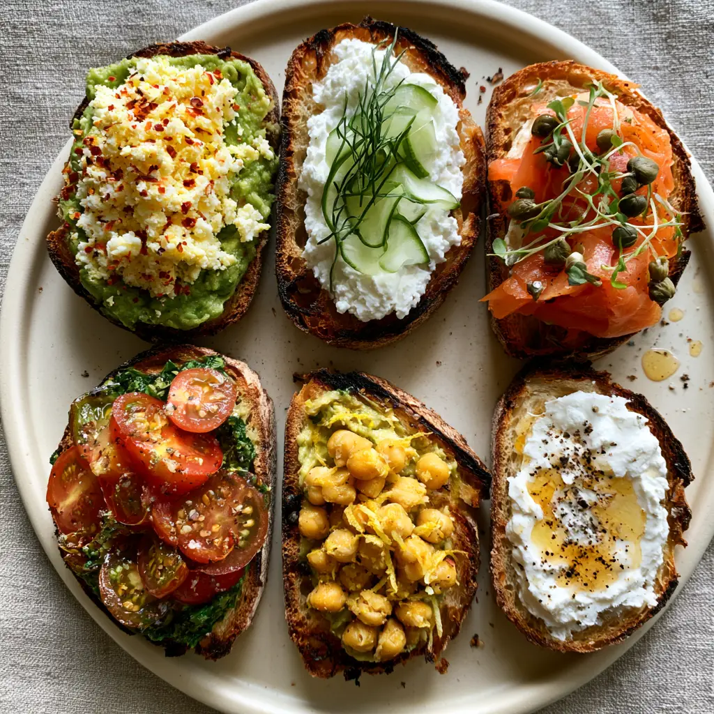 Breakfast Toast: 6 Gourmet Savory Ways to Upgrade Your Morning 1 Close up of breakfast toast showing the charred edges of sourdough and fluffy grated egg texture.
