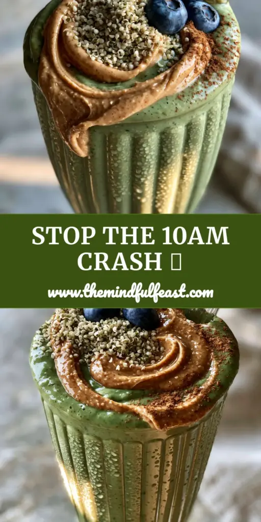 Breakfast Smoothie Recipes: The Ultimate Creamy Avocado and Spinach Power Blend 4 A thick avocado spinach smoothie in a ribbed glass with almond butter drizzle and blueberries. (breakfast smoothie recipes)